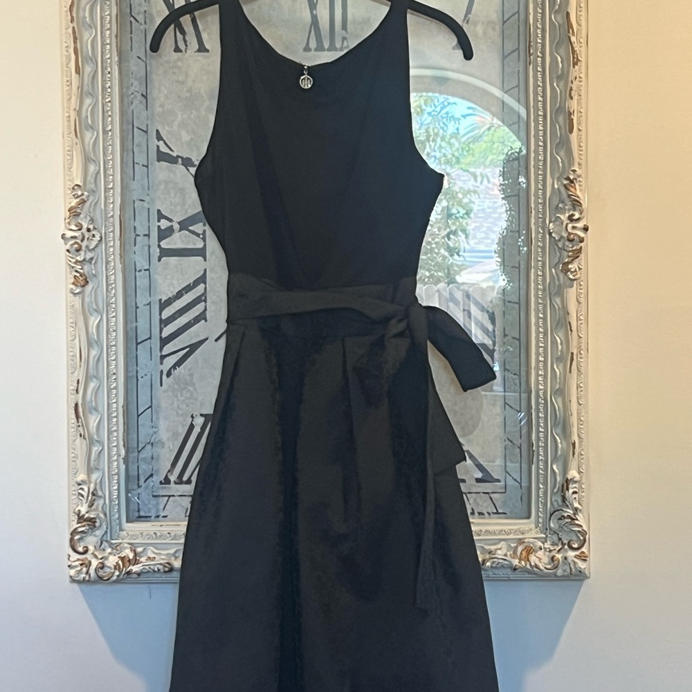 Tommy Hilfiger Black Midi Dress with Belt